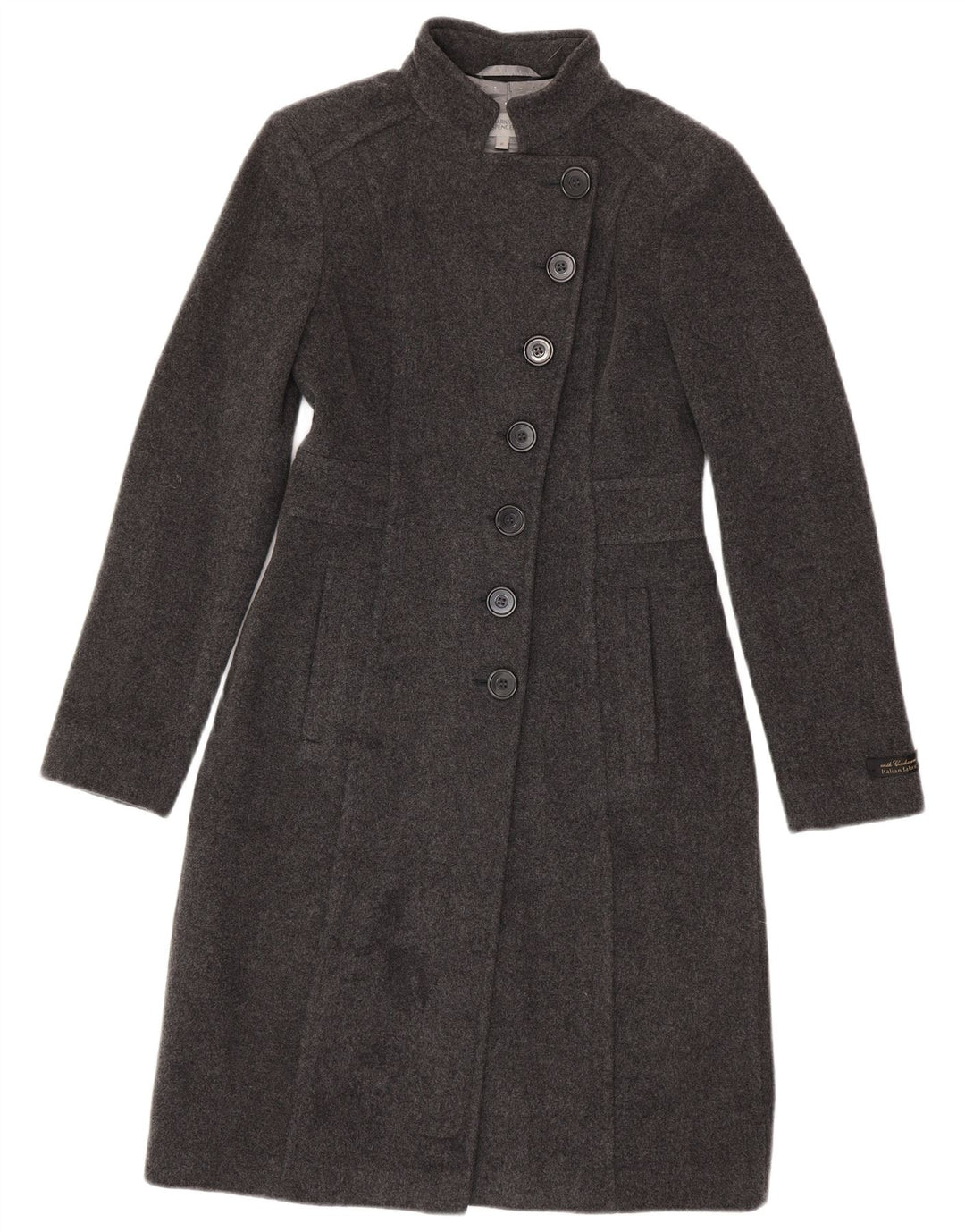 MARKS & SPENCER Womens Overcoat UK 8 Small Grey Wool
