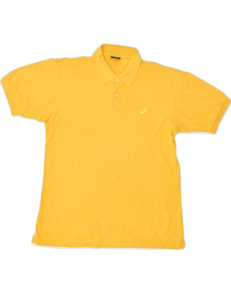 ASICS Mens Polo Shirt Medium Yellow Cotton | Vintage | Thrift | Second-Hand | Used Clothing | Messina Hembry 