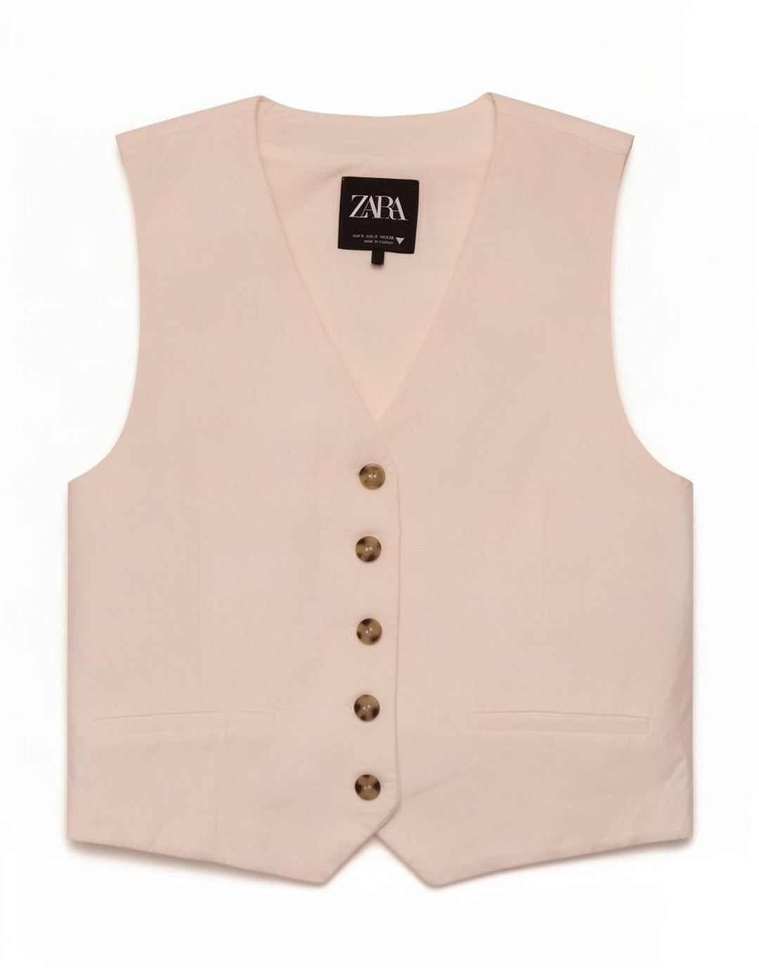 Zara Womens Waistcoat UK 10 Small White Viscose