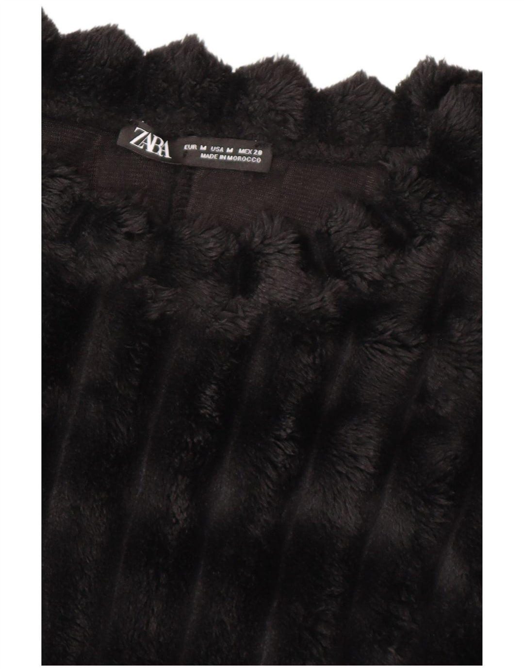 ZARA Womens Crop Fleece Jumper UK 14 Medium Black