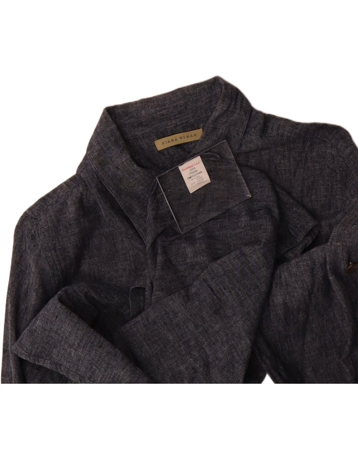 CONBIPEL Womens Niama Shirt Blouse UK 12 Medium Grey Linen Vintage Conbipel and Second-Hand Conbipel from Messina Hembry 