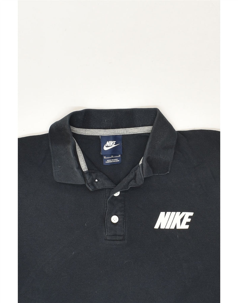 NIKE Mens Polo Shirt Medium Black Cotton | Vintage Nike | Thrift | Second-Hand Nike | Used Clothing | Messina Hembry 