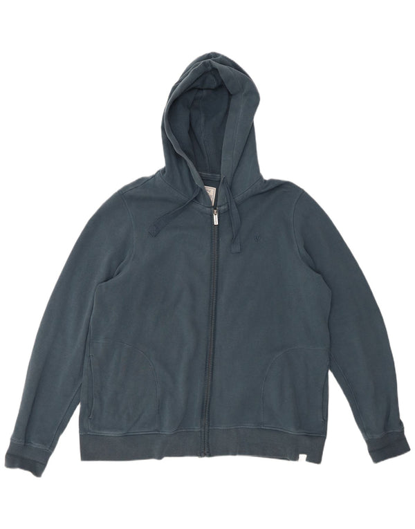 Fat Face Mens Zip Hoodie Sweater Large Green Cotton