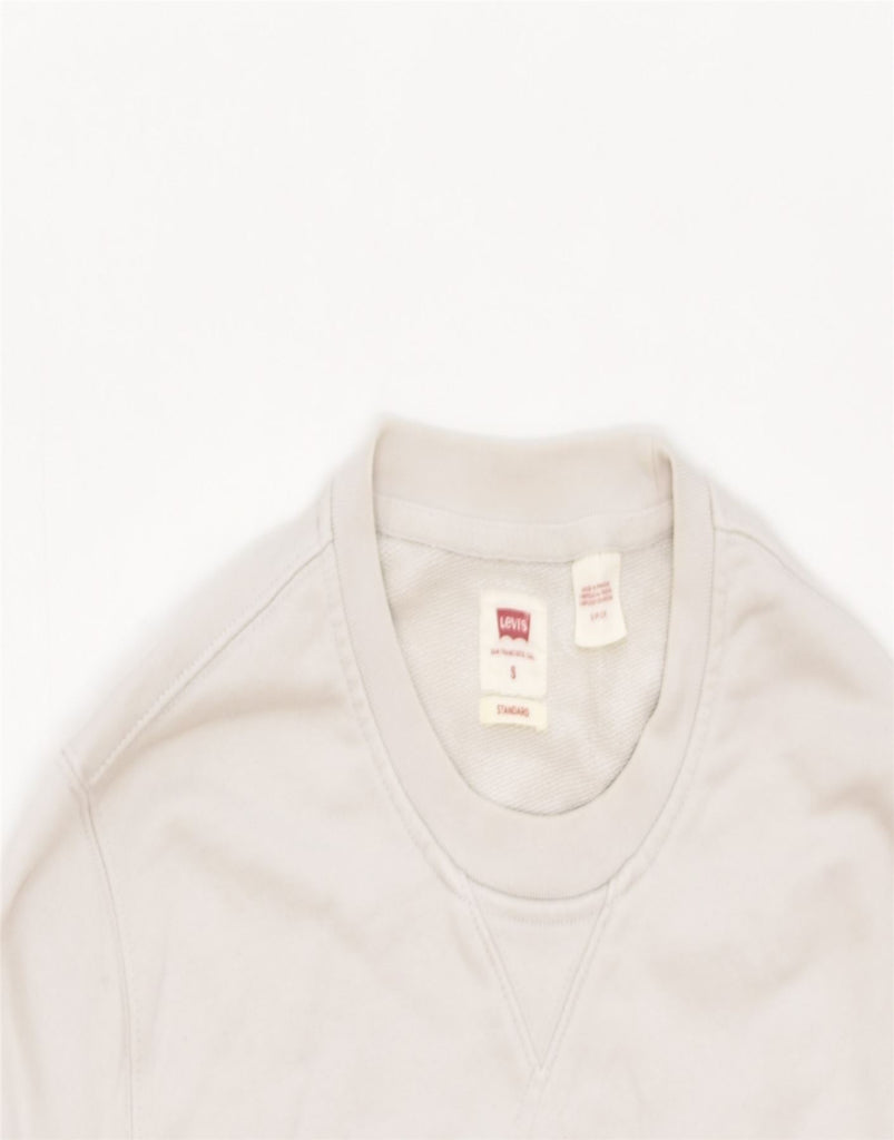 LEVI'S Mens Sweatshirt Jumper Small Off White Cotton | Vintage | Thrift | Second-Hand | Used Clothing | Messina Hembry 