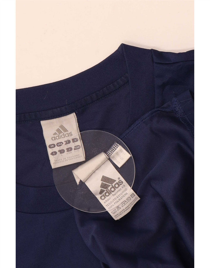 Adidas Mens Climalite T-Shirt Top Large Navy Blue Polyester
