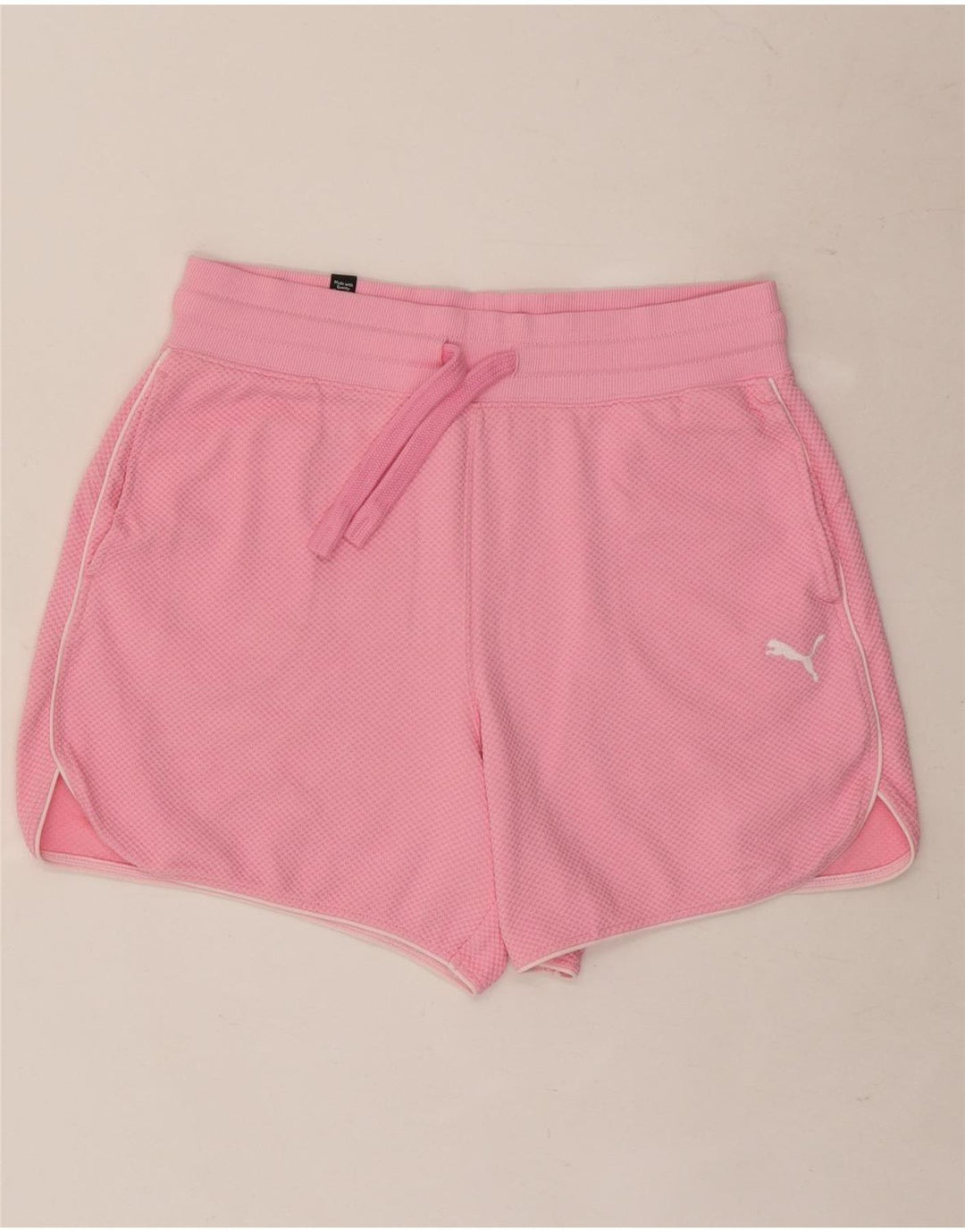 Puma Womens Sport Shorts UK 14 Medium  Pink Spotted Cotton