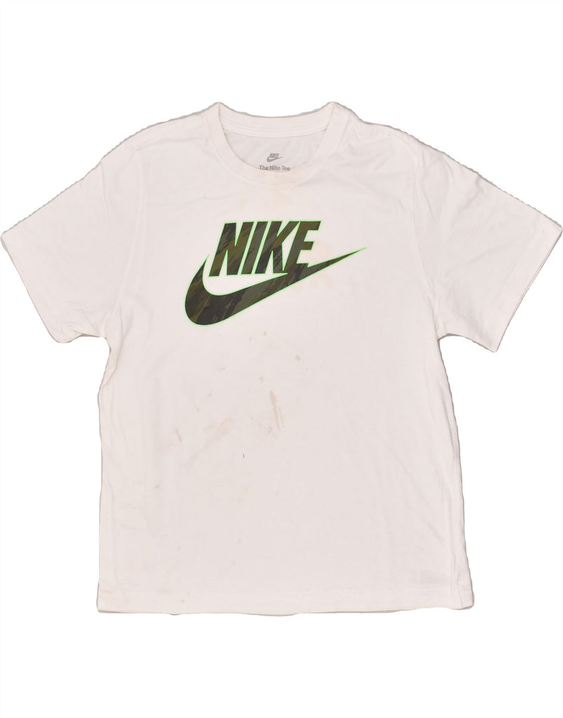 NIKE Mens Graphic T-Shirt Top Medium White Cotton | Vintage Nike | Thrift | Second-Hand Nike | Used Clothing | Messina Hembry 