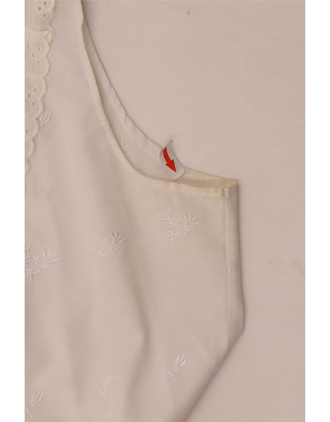 Vintage Womens Crop Front Tie Shirt Blouse UK 12 Medium White Floral