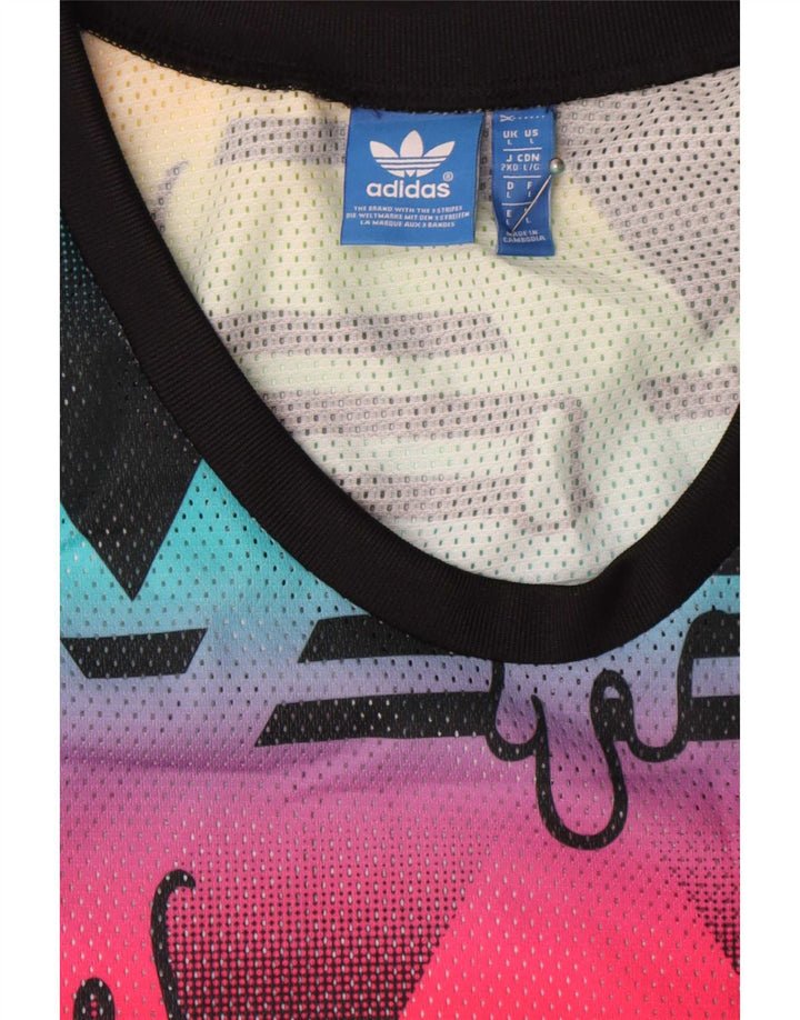Adidas Mens Abstract Pattern Vest Top Large Multicoloured Polyester