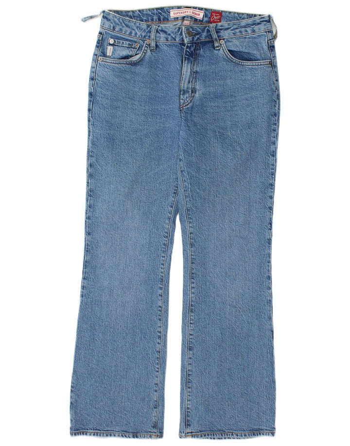 Superdry Womens Bootcut Jeans W30 L30 Blue Cotton