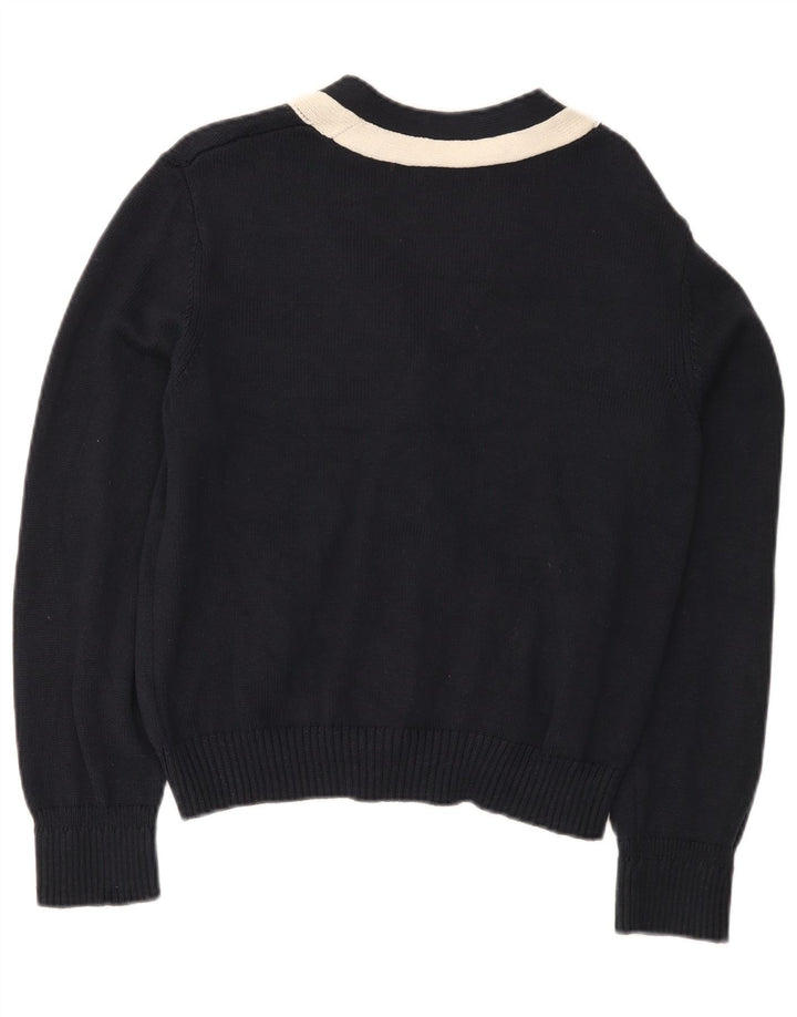 Marks & Spencer Womens Cardigan Sweater UK 14 Medium Navy Blue Colourblock