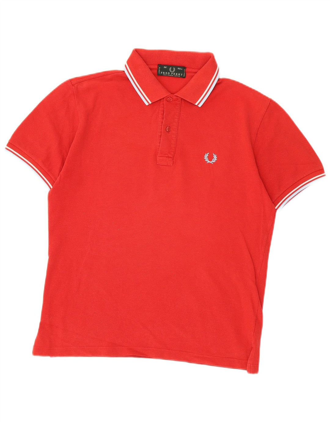 Fred Perry Mens Polo Shirt Small Red Striped Cotton