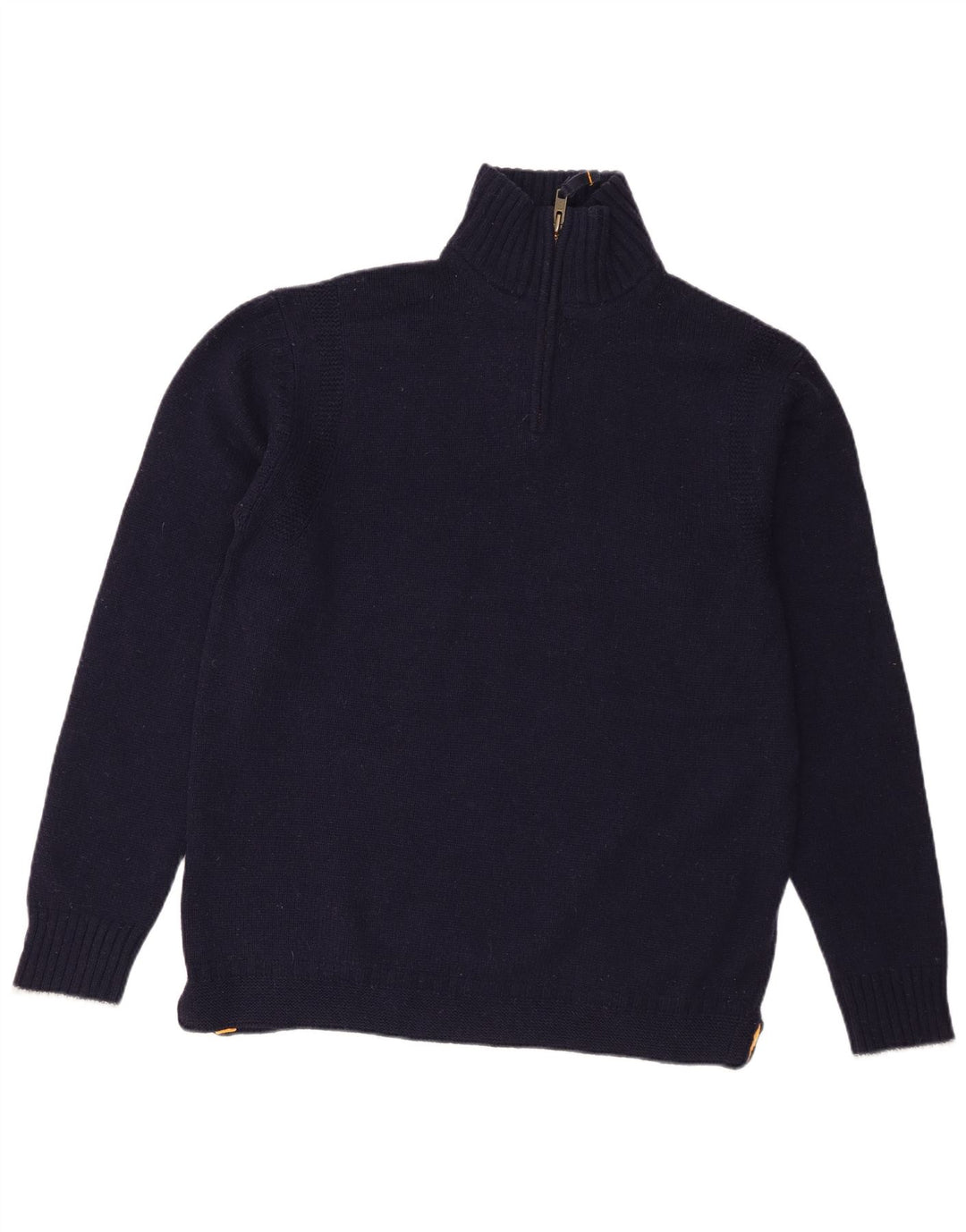 Boden Mens Zip Neck Jumper Sweater Large Navy Blue Lambswool
