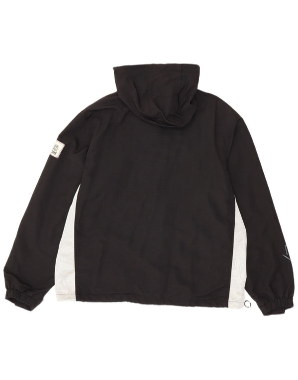 Murphy & Nye Mens Graphic Hooded Rain Jacket UK 40 Large Black Colourblock