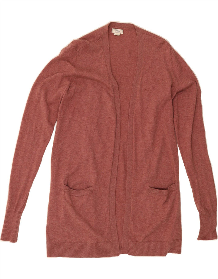 FAT FACE Womens Longline Open Cardigan Sweater UK 14 Large Pink Wool Vintage Fat Face and Second-Hand Fat Face from Messina Hembry 