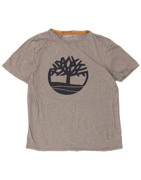 Timberland Mens Regular Fit Graphic T-Shirt Top Medium Grey Cotton