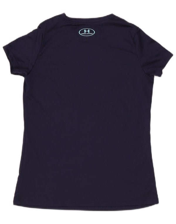 Under Armour Boys Heat Gear Graphic T-Shirt Top 9-10 Years Medium Navy Blue