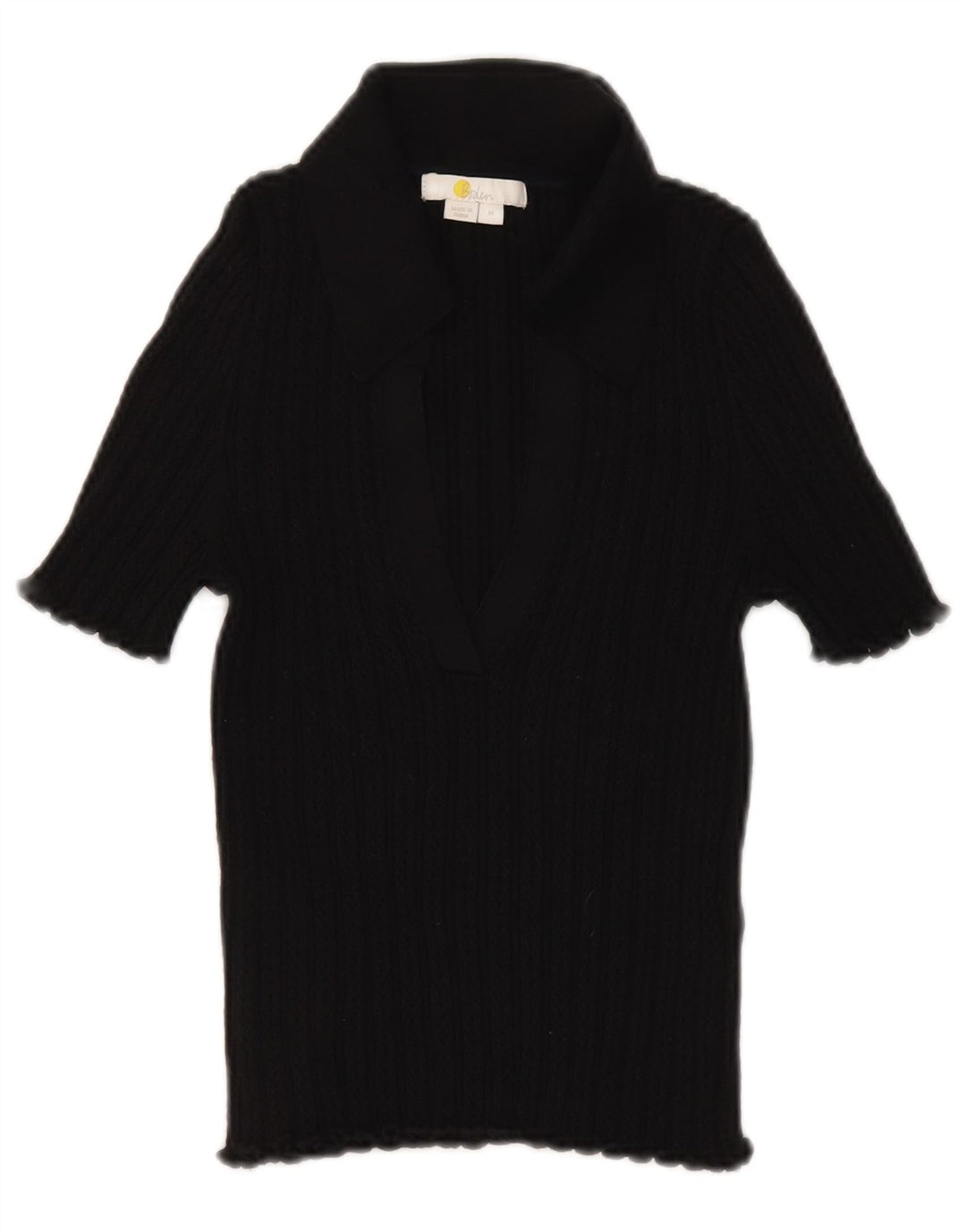Boden Womens Polo Shirt UK 12 Medium Black Cotton