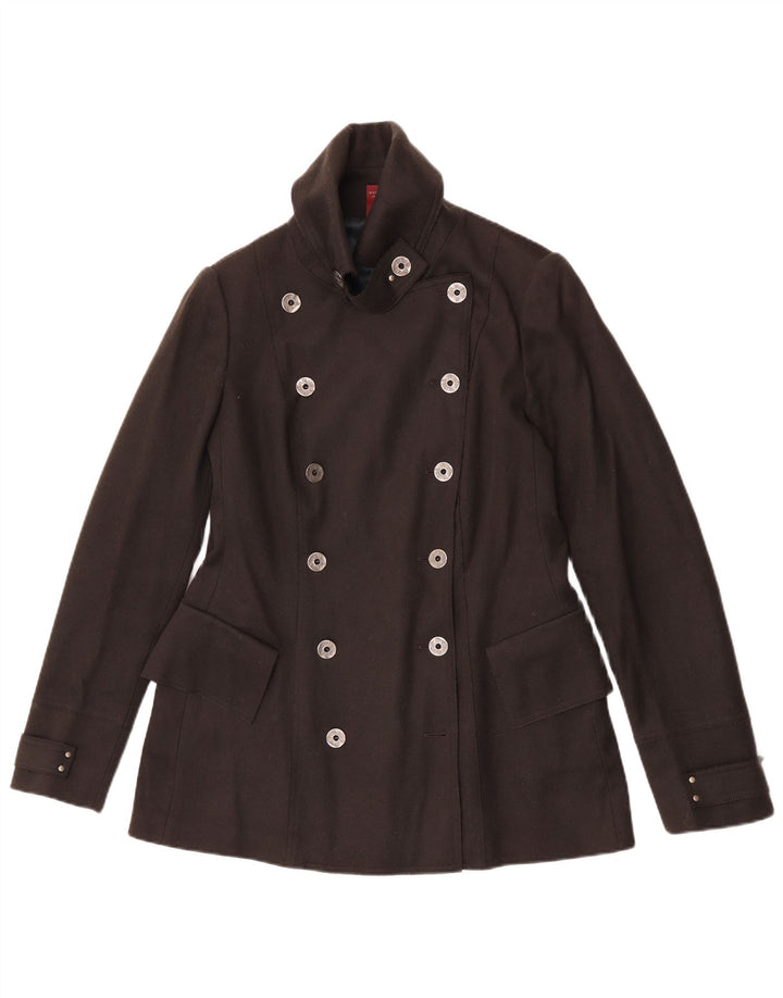 Dondup Womens Pea Coat IT 46 Large Brown Wool