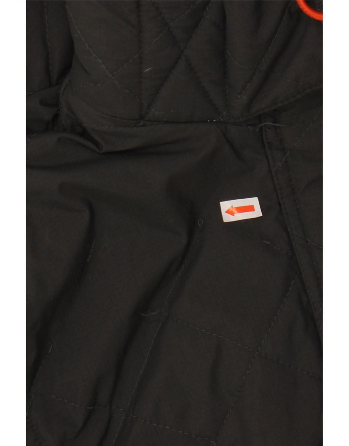 SUPERDRY Womens Windcheater Hooded Windbreaker Jacket UK 16 Large Grey