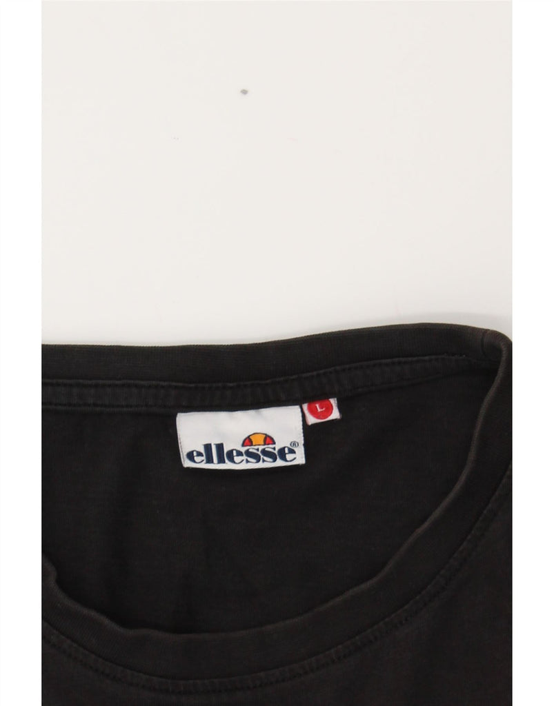 ELLESSE Mens Graphic T-Shirt Top Large Black Vintage Ellesse and Second-Hand Ellesse from Messina Hembry 