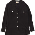 Spazio Womens Oversized Shirt Blouse UK 10 Small Black Silk