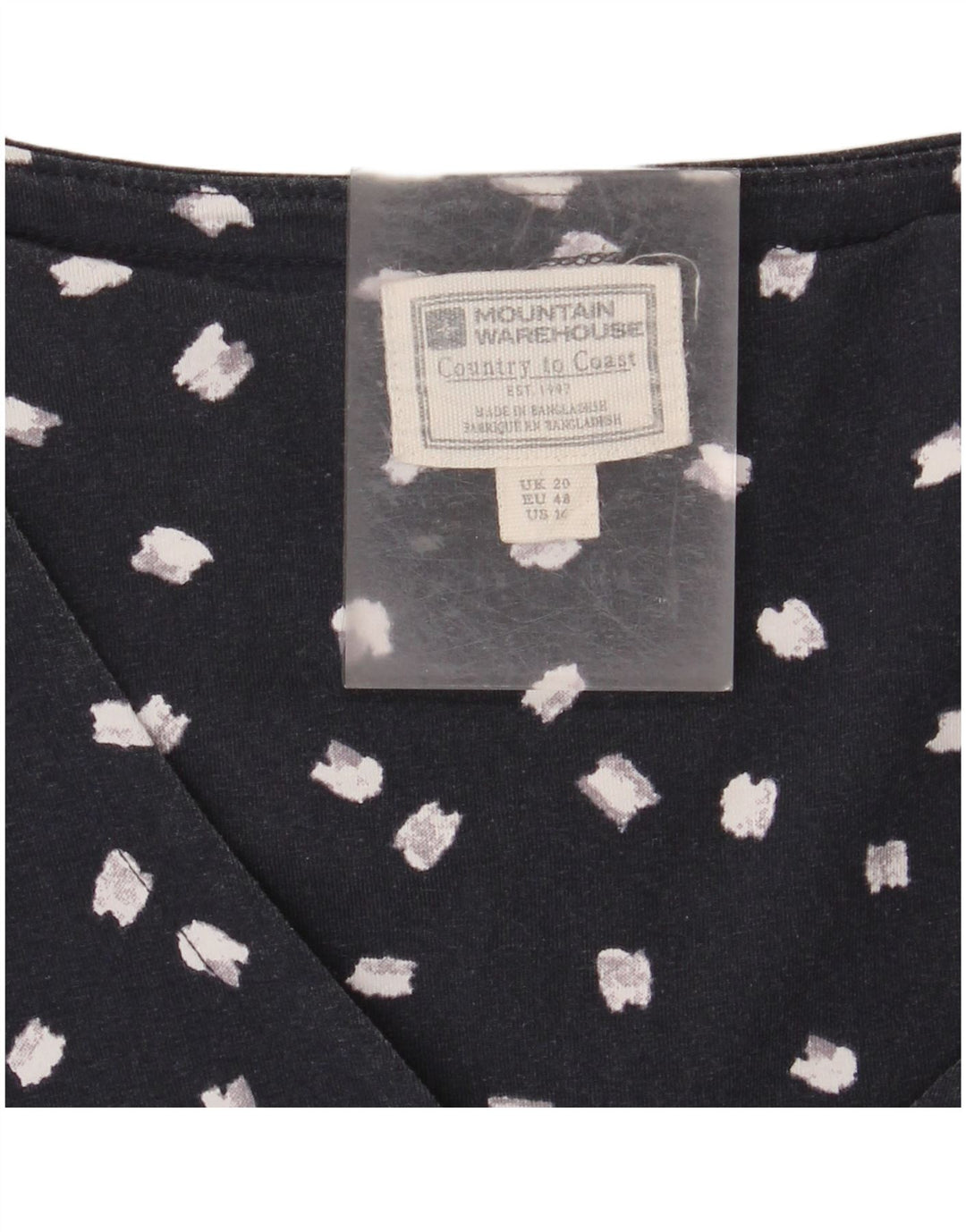 MOUNTAIN WAREHOUSE Womens A-Line Dress UK 20 2XL Navy Blue Spotted