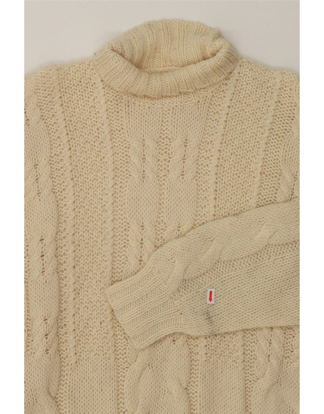 VINTAGE Womens Roll Neck Jumper Sweater UK 16 Large Off White Vintage Vintage and Second-Hand Vintage from Messina Hembry 