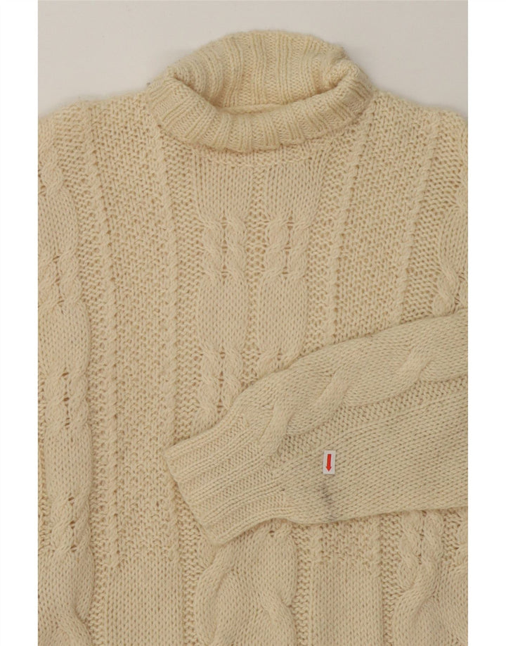 VINTAGE Womens Roll Neck Jumper Sweater UK 16 Large Off White Vintage Vintage and Second-Hand Vintage from Messina Hembry 