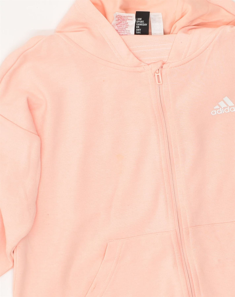 ADIDAS Girls Zip Hoodie Sweater 14-15 Years Pink Cotton | Vintage Adidas | Thrift | Second-Hand Adidas | Used Clothing | Messina Hembry 