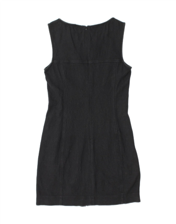 KRIZIA JEANS Womens Sleeveless Sheath Dress IT 42 Medium Black Cotton