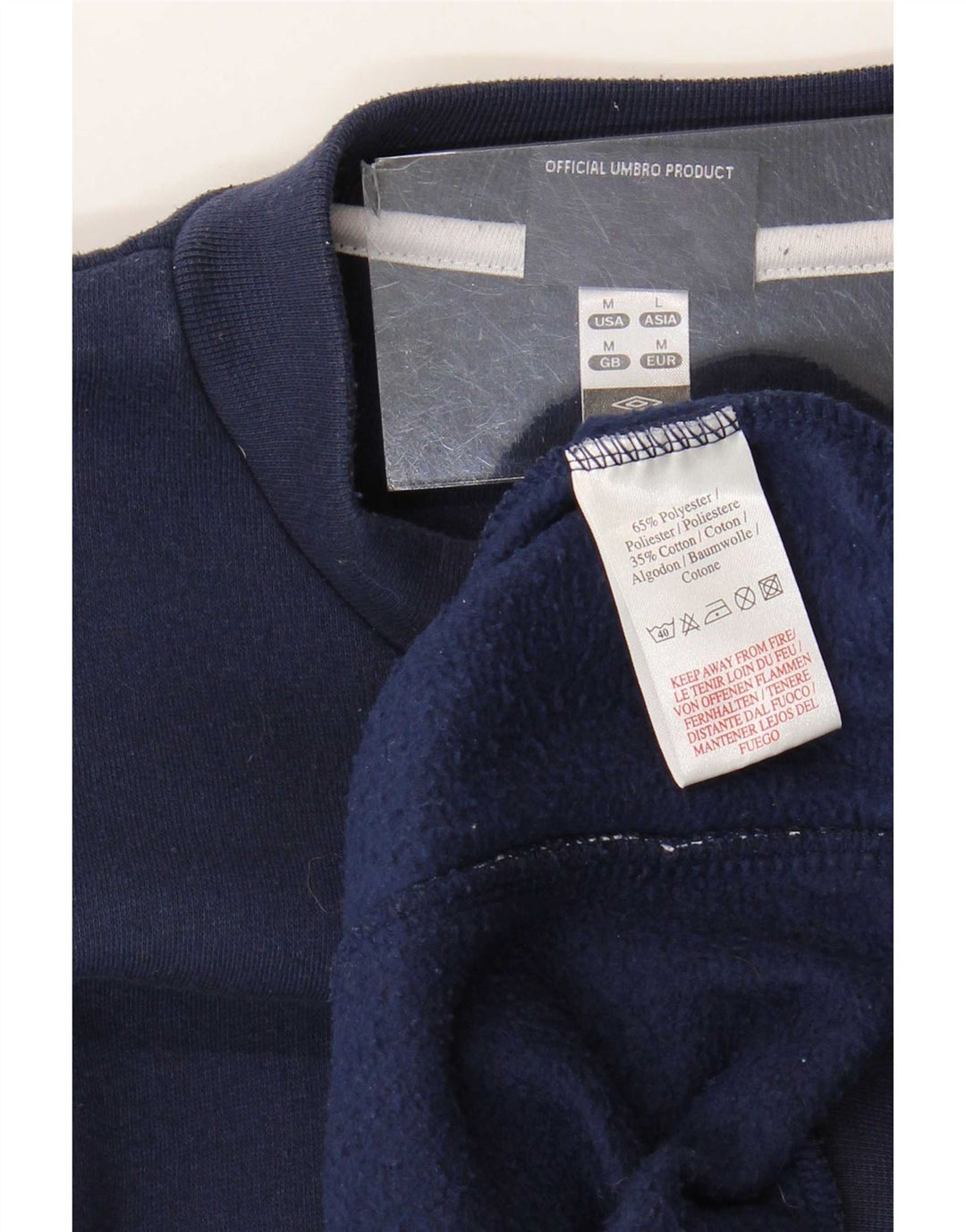 Umbro Mens Sweatshirt Jumper Medium Navy Blue Polyester