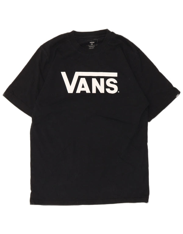 Vans Boys Custom Fit Graphic T-Shirt Top 13-14 Years XL Black Cotton