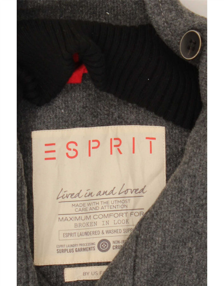 Esprit Mens Military Jacket UK 42 XL Grey Wool