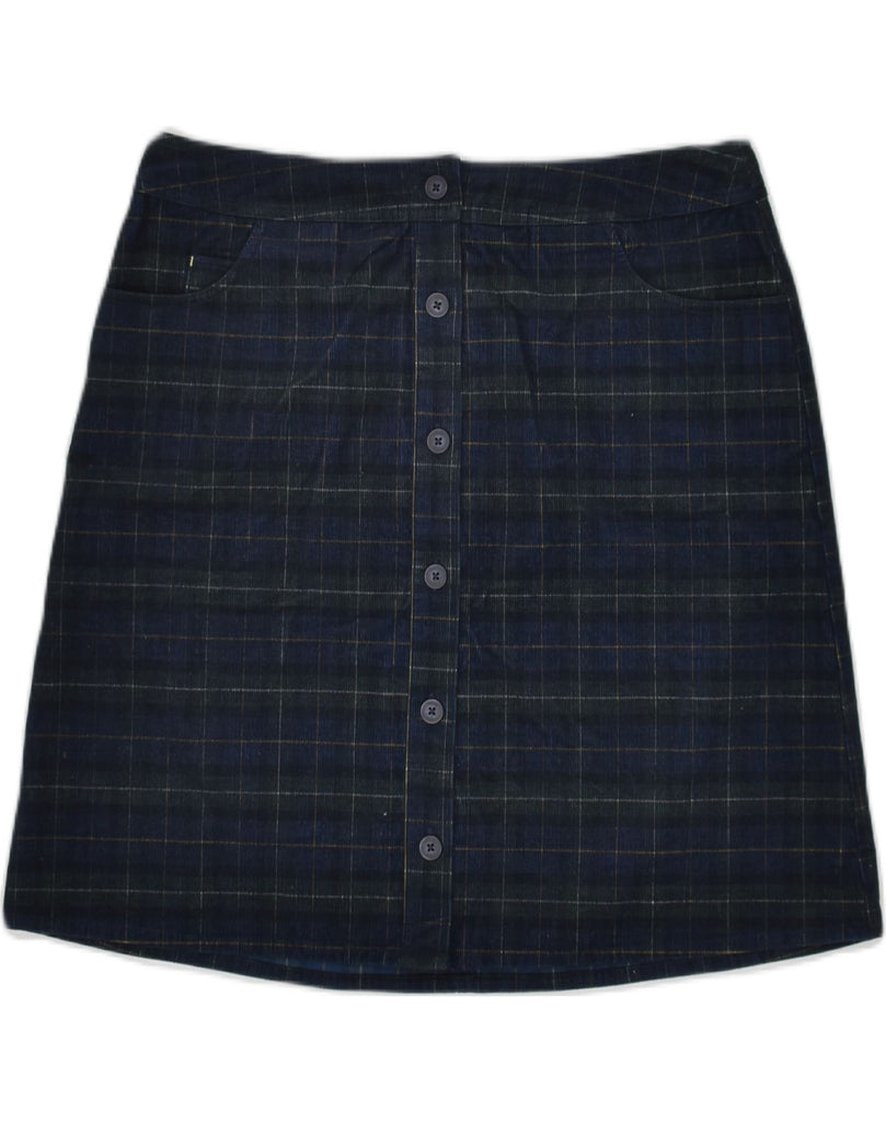 JOULES Womens Corduroy Skirt UK 12 Medium W30 Navy Blue Check | Vintage Joules | Thrift | Second-Hand Joules | Used Clothing | Messina Hembry 