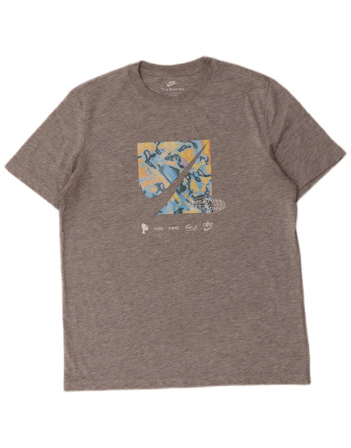 Nike Mens Graphic T-Shirt Top Small Grey Cotton
