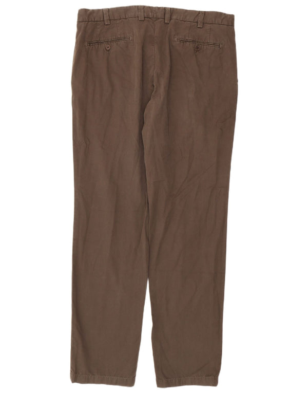 MASSIMO DUTTI Mens Straight Chino Trousers W38 L34  Brown