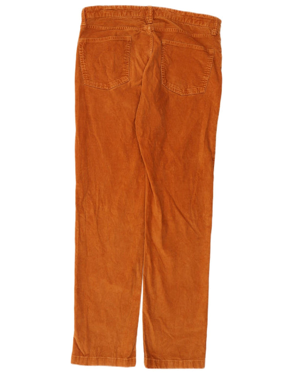 Lands End Mens Straight Corduroy Trousers W34 L33 Brown Cotton