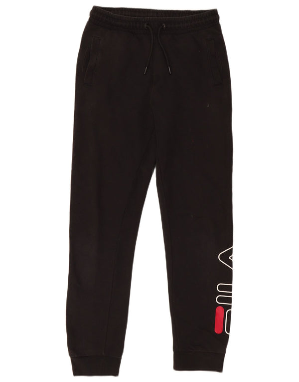 Fila Boys Graphic Tracksuit Trousers Joggers 11-12 Years  Black Cotton