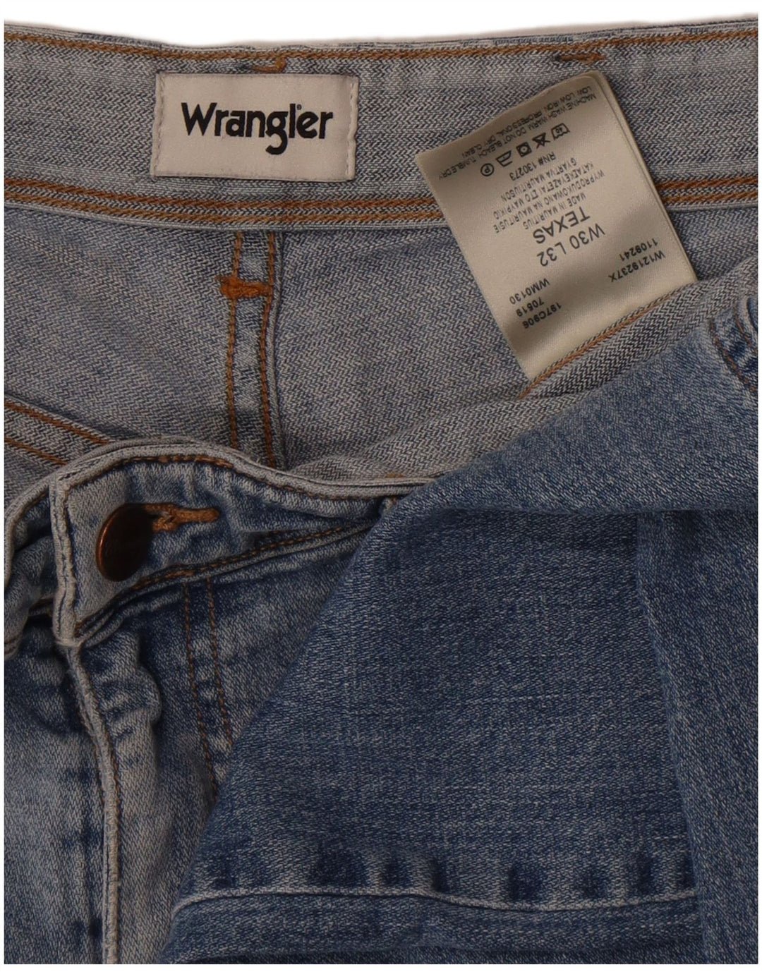 Wrangler Mens Texas Straight Jeans W30 L32 Blue Cotton