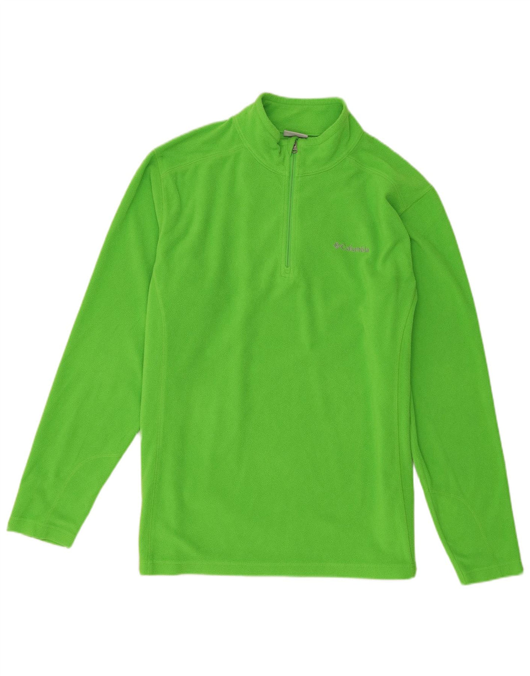 Columbia Mens Zip Neck Fleece Jumper Large Green Polyester