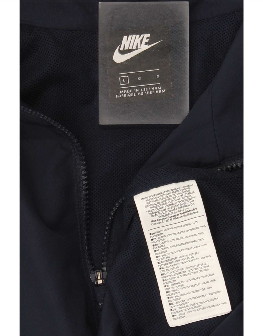 Nike Mens Tracksuit Top Jacket Large Navy Blue Polyester Sports