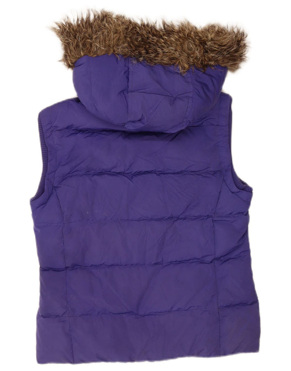 Jack Wills Womens Hooded Padded Gilet UK 8 Small Purple