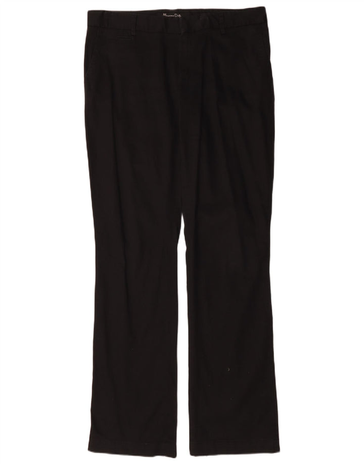 Massimo Dutti Womens Bootcut Chino Trousers W34 L32 Black Cotton