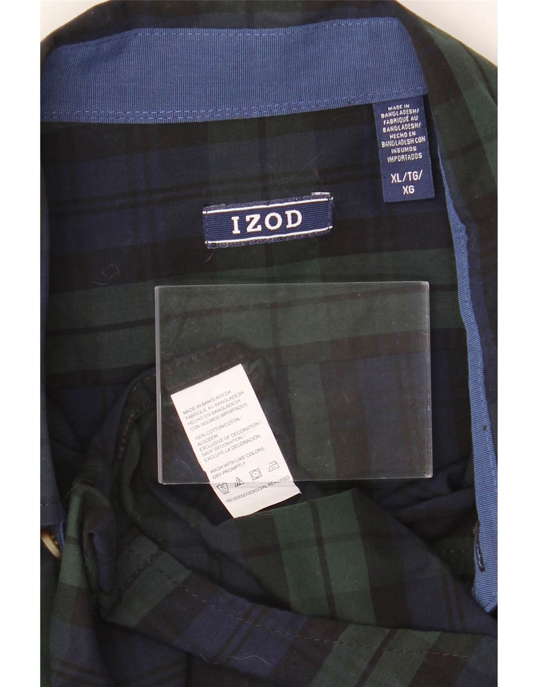 IZOD Mens Flannel Shirt XL Green Check Cotton Vintage Izod and Second-Hand Izod from Messina Hembry 