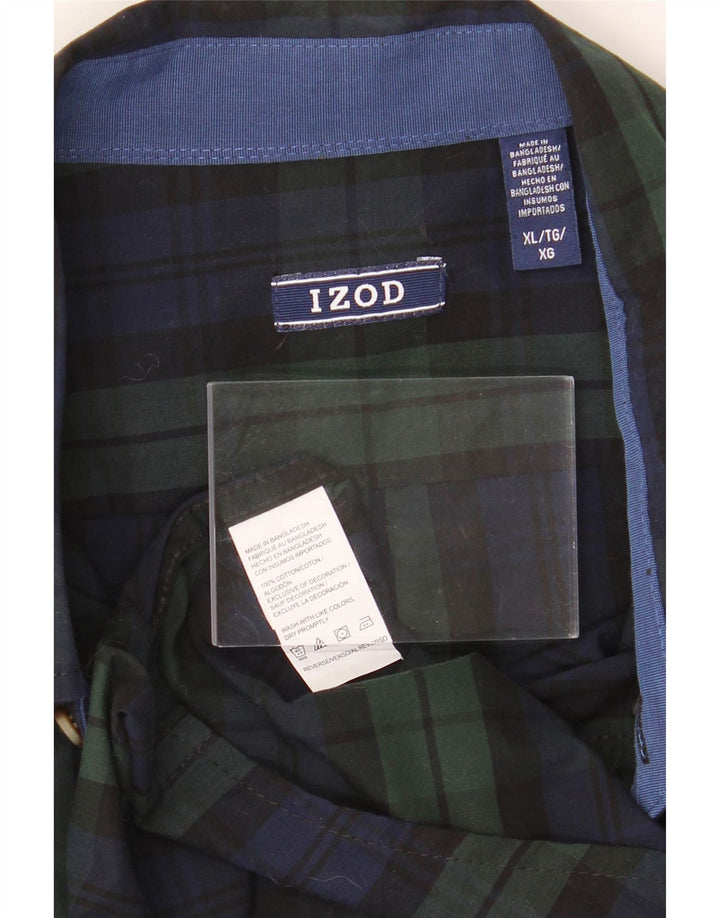 IZOD Mens Flannel Shirt XL Green Check Cotton Vintage Izod and Second-Hand Izod from Messina Hembry 