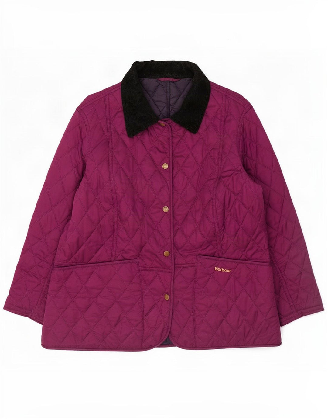 Barbour Womens Quilted Jacket UK 16 Large Purple Colourblock Polyamide