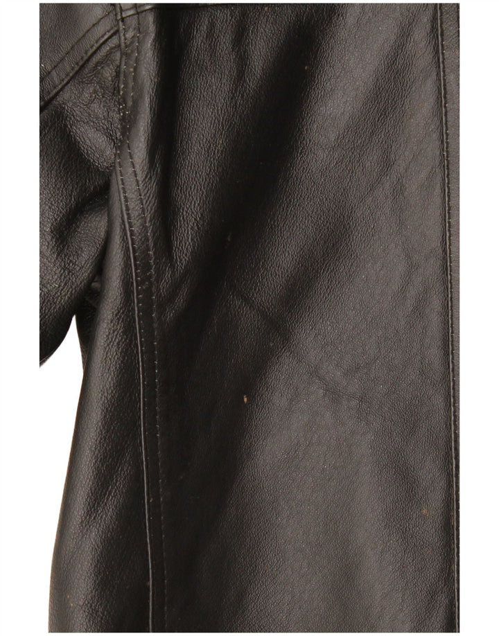Ben Sherman Boys Leather Jacket 9-10 Years Small Black Leather