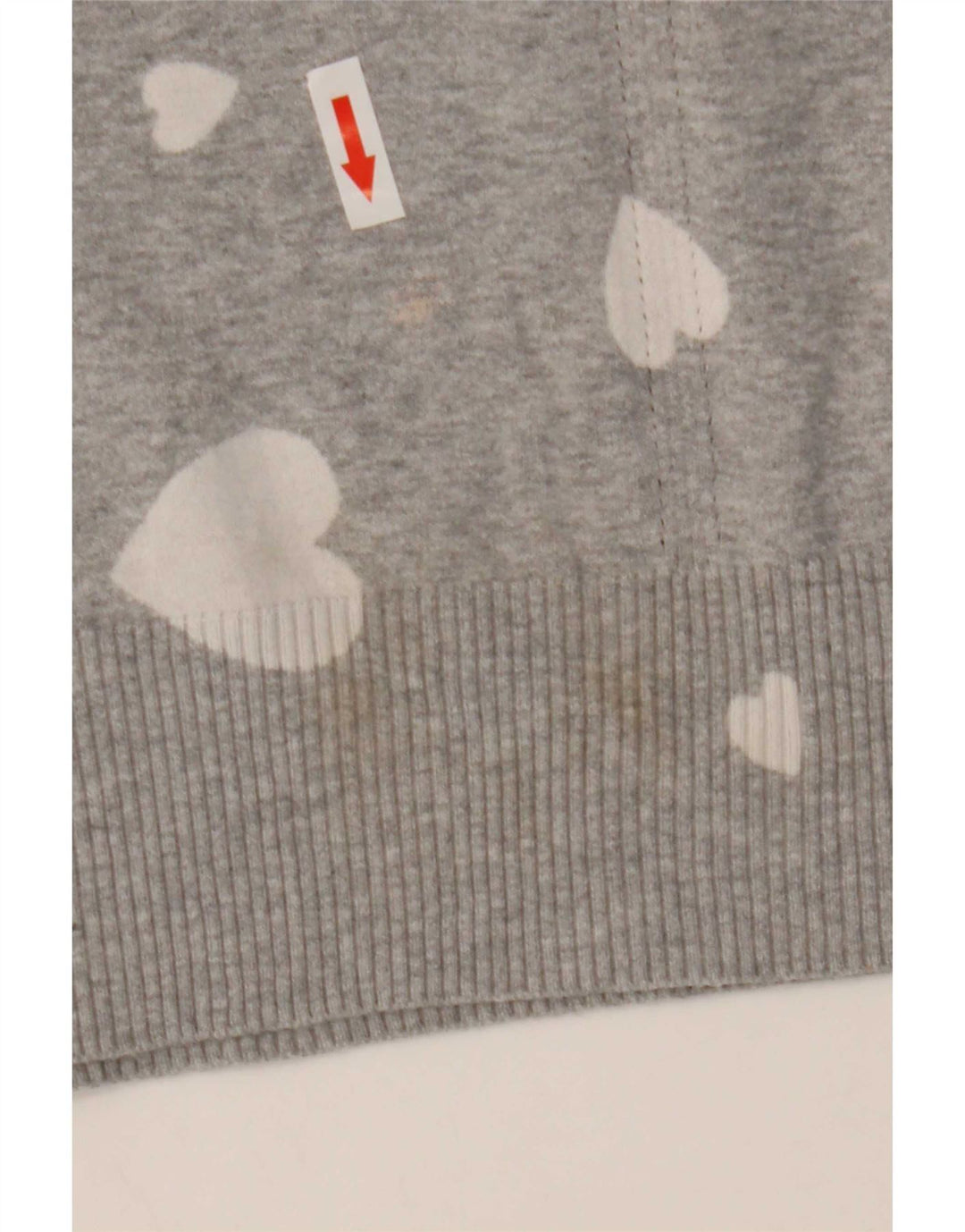 Marks & Spencer Womens Crew Neck Jumper Sweater UK 14 Medium Grey Heart