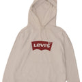 LEVI'S Womens Graphic Hoodie Jumper UK 14 Medium White Cotton